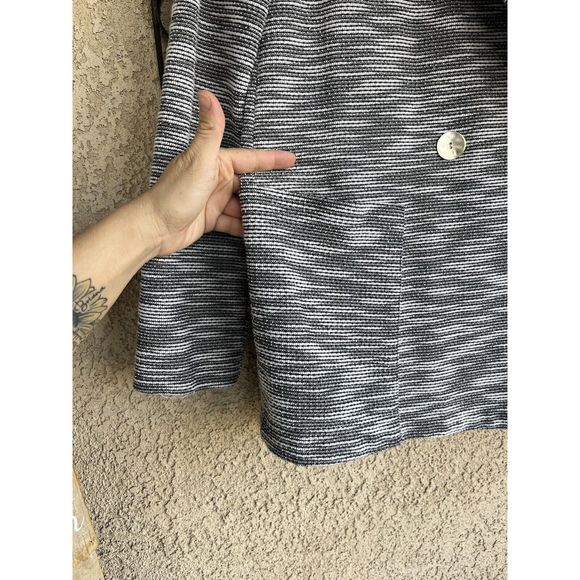 Top Shop Button Coat - Size 8 - Gray/ White - Picture 5 of 9